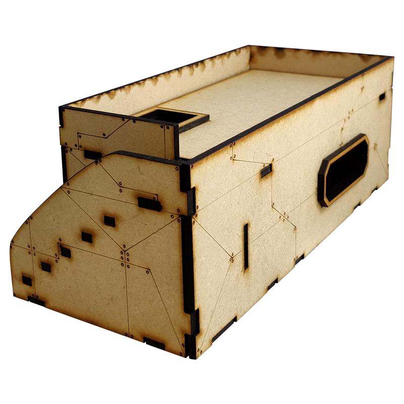 This Sci-Fi Hab Block Charlie kit is the perfect addition to any 25-32mm sci-fi table!Dimensions: (Width:238mm) (Depth: 103mm) (Height: 82mm)This quick and easy to assemble kit is made from 3mm mdf and is cut with precision to ensure minimal effort removing it from the sprue.The door contains 2 holes for magnets, these measure 2mm wide by 3mm deep, there is a similar hole on the door frame. The roof is completely removable for access during gaming and modelling.This kit requires assembly. The Colour Forge Sci-Fi Hab Block Charlie - TCF-SCI-003 - 5060843100539