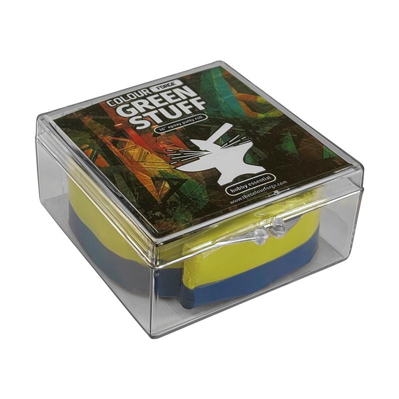 Kneadatite, also known as Green Stuff is an 2-part expoxy putty presented as a ribbon in a hard plastic case. This case helps prevent the product from going off. Typically doubling the shelf life.When mixed evenly together the constituent parts (yellow and blue) will form a malleable and sculptable material. Simply cut horisontally across the ribbon and mix until a smooth green colour. Sculpt using tools for the desired finish. Over a period of 12-72 hours this will cure and harden. Once cured this can be used for the purpose of making a mould to cast or painted over like any plastic, metal or resin miniature.Additionally you can:Add more yellow (70/30) and the curing time will increase meaning you have an extended work time and softer media. Great for extra details.Add more blue (30/70) will result in a harder material that cures faster. Ideal for gap filling where detail is largely irrelevant.Please note: Green Stuff contains 3, 6-diazaoctanethylenediamin, which may produce an allergic reaction. A datachseet can be provided up requent. The Colour Forge Green Stuff 36inch - TCF-GS-331 - 5060843100331