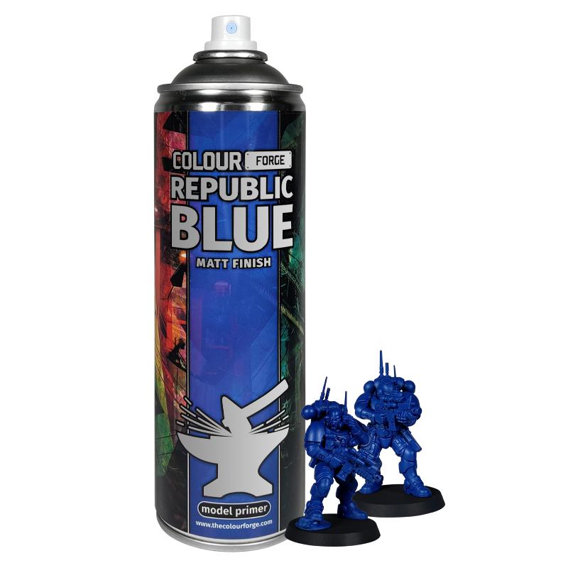 Specifically formulated to give exceptional, smooth coverage and a matt finish, providing a great foundation for paint to adhere to, whilst retaining all the details of each and every miniature on your hobby desk. The Colour Forge Colour Forge Spray: Republic Blue (500ml) - TCF-SPR-016 - 5060843101291
