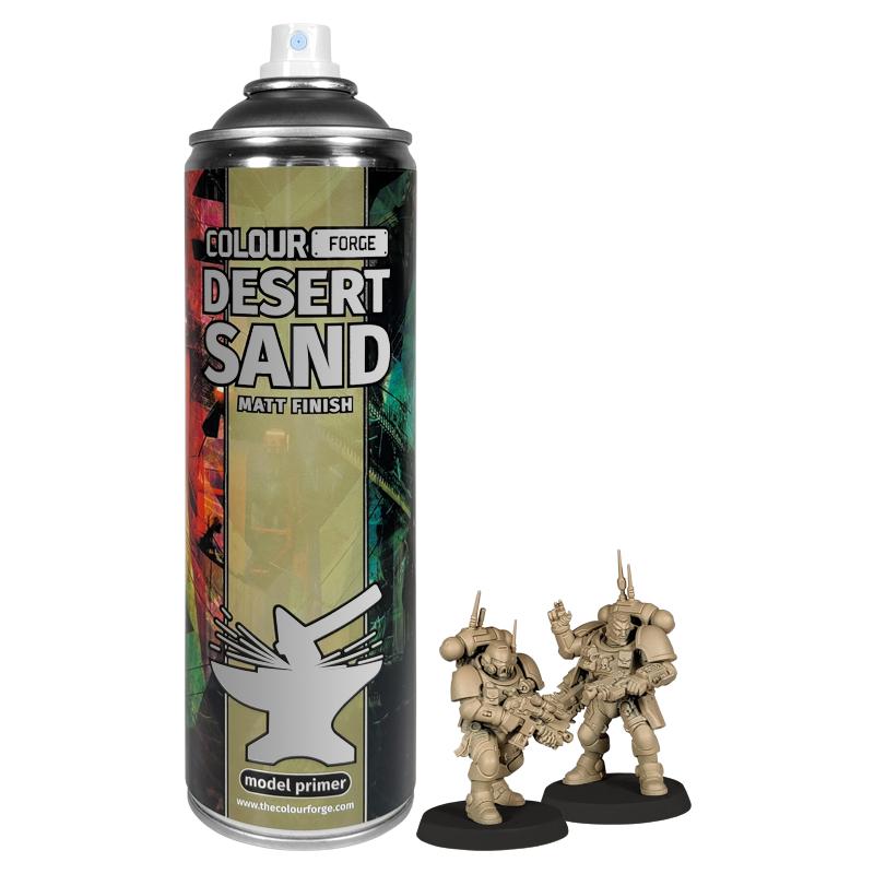 Specifically formulated to give exceptional, smooth coverage and a matt finish, providing a great foundation for paint to adhere to, whilst retaining all the details of each and every miniature on your hobby desk. The Colour Forge Colour Forge Spray: Desert Sand (500ml) - TCF-SPR-020 - 5060843101338