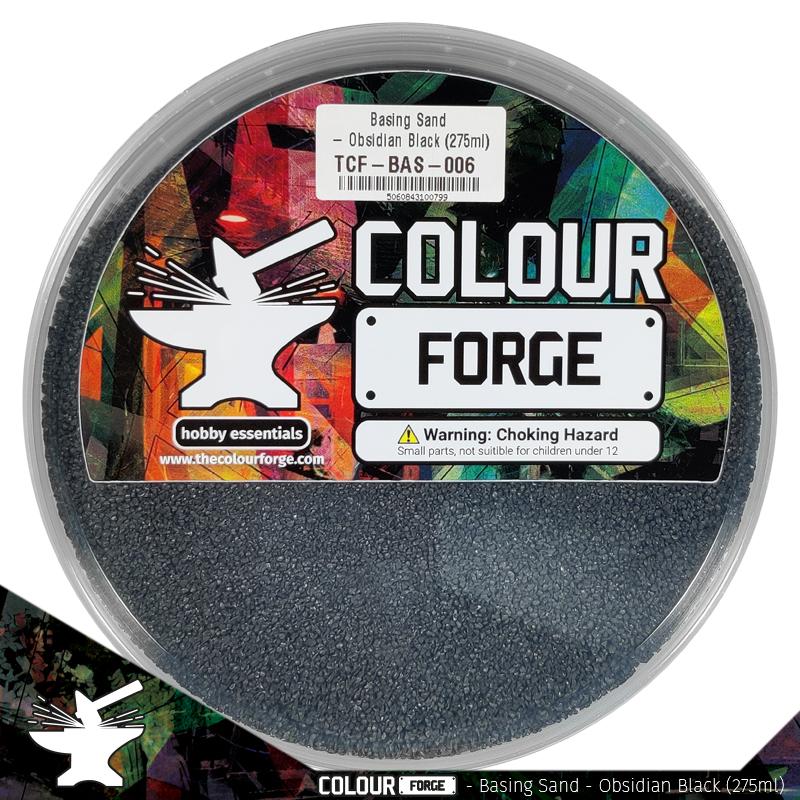 Hostile environments come in all colours and our basing range is no different! These coloured basing materials are perfect compliment to a high impact colour scheme. Glue the material down, apply an ink and drybrush over the top for a vibrant finish!This is a dried product and perfect for use straight out of the pot.Typical grit size 0.5-0.7mmThis product is provided in a sturdy tamper proof pot so you can store it conveniently. The Colour Forge Basing Sand - Obsidian Black - TCF-BAS-006 - 5060843100799