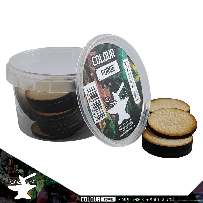 These bases are a fantastic value way to base a full army of miniatures without breaking the bank!They are made from 3mm MDF and supplied in a strong stackable container.Contents:Size - 40mmShape - CircleQuantity - 30Packaging - reusable plastic container with lid The Colour Forge MDF Bases - 40mm Round (30) - TCF-MDF-40R - 5060843100386