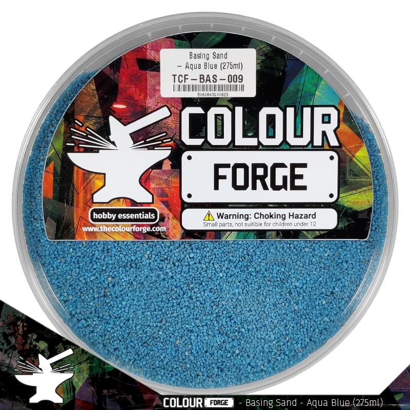 Hostile environments come in all colours and our basing range is no different! These coloured basing materials are perfect compliment to a high impact colour scheme. Glue the material down, apply an ink and drybrush over the top for a vibrant finish!This is a dried product and perfect for use straight out of the pot.Typical grit size 0.5-1.0mmThis product is provided in a sturdy tamper proof pot so you can store it conveniently. The Colour Forge Basing Sand - Aqua Blue - TCF-BAS-009 - 5060843100829