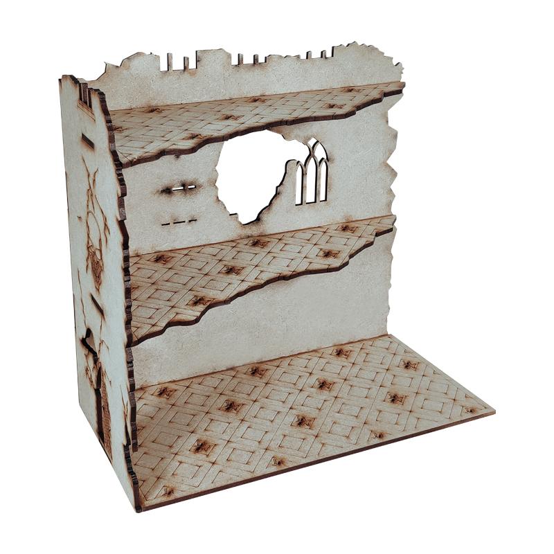 The Competitive Tournament Terrain Pack from the Colour Forge allows you to easily and effortlessly fill your gaming table with enough terrain to wage (miniature) war over. Comprising 12 buildings in 3 different sizes, you will be equipped with enough buildings and terrain to outfit a full size mirrored 6x4ft gaming table. Also included in the terrain set are 4 additional pieces of scatter terrain to further flesh out and enhance your battlefield. Laser cut from 3mm MDF, these buildings can be configured in a number of ways to ensure your competitive matches are fought over a fair and consistent battlefield. Whilst this set has been specifically designed with competitive tournament play in mind, the casual gamer will equally be at home, honing their skills using this great terrain set. Supplied unpainted and requires assembly. We recommend Colour Forge PVA glue for assembly. Dimensions (unassembled) - L 386mm x W 339mm x H 63mmLarge building (x4) assembled - L 305mm x W 153mm x H 237mmMedium building (x4) assembled - L 254mm x W 128mm x H 241mmSmall building (x4) assembled - L 153mm x W 111mm x H 157mmScatter terrain (x4) assembled - L 200mm x W 180mm x H 30mm U8c7h6mJvbqK33P3ETuqmMBtOVG88EcuGA