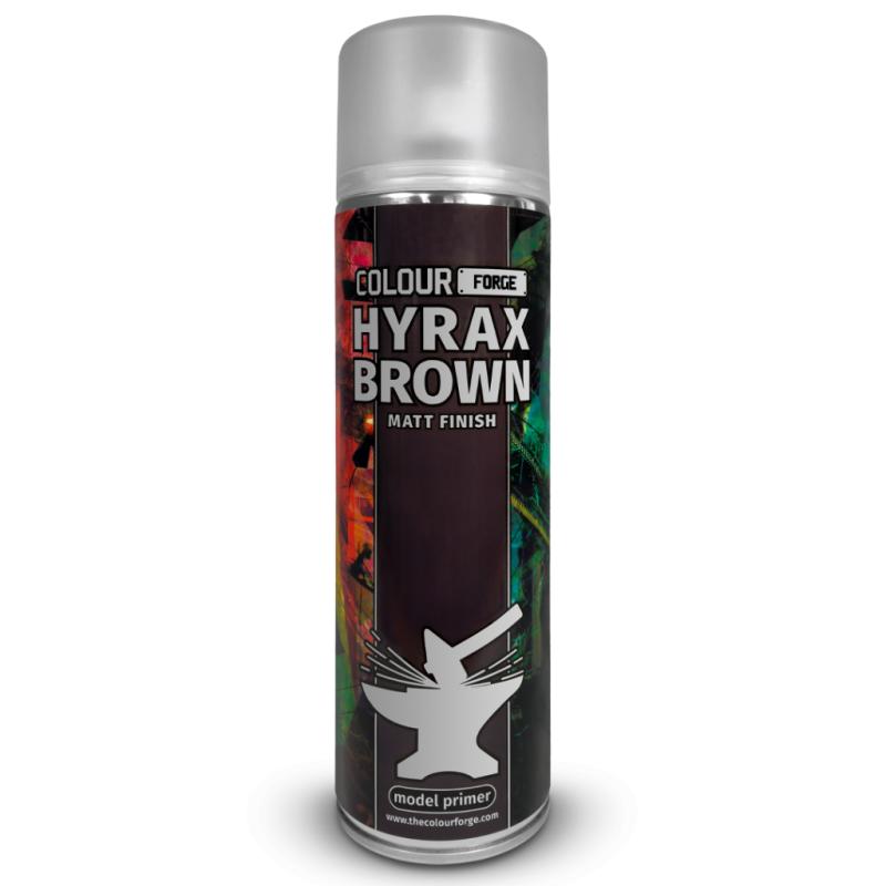 Colour Forge Hyrax Brown is a dark brown Spray Primer, and is an extremely popular hobby workhorse with an absolute ton of great uses. The Colour Forge Colour Forge Spray: Hyrax Brown (500ml) - TCF-SPR-031 - 5060843101895