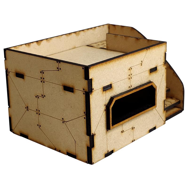 This Sci-Fi Hab Block Delta kit is the perfect addition to any 25-32mm sci-fi table!Dimensions: (Width:145mm) (Depth: 103mm) (Height: 82mm)This quick and easy to assemble kit is made from 3mm mdf and is cut with precision to ensure minimal effort removing it from the sprue.The door contains 2 holes for magnets, these measure 2mm wide by 3mm deep, there is a similar hole on the door frame. The roof is completely removable for access during gaming and modelling.This kit requires assembly. The Colour Forge Sci-Fi Hab Block Bravo - TCF-SCI-002 - 5060843100522