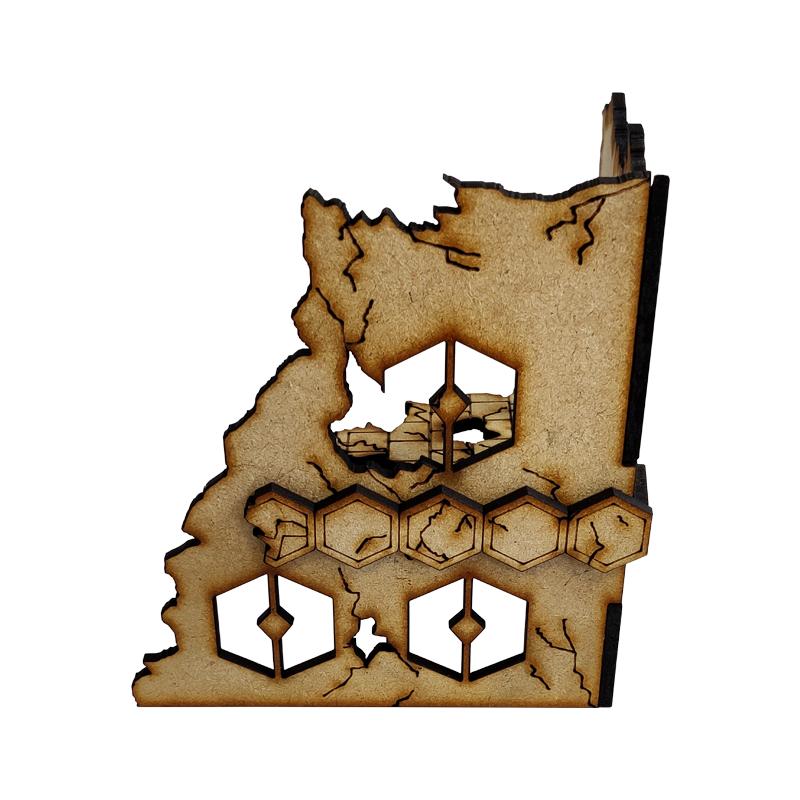 Sector Sept is a sci-fi terrain set designed for use with Warhammer 40,000, Infinity and much more!Dimensions: (Width: 110mm) (Depth: 110mm) (Height: 125mm)This quick and easy to assemble kit is made from 3mm mdf and is cut with precision to ensure minimal effort removing it from the sprue.This kit requires assembly. Models shown for scale and not included. The Colour Forge Sector Sept Ruins #3 - TCF-SSR-003 - 5060843101512