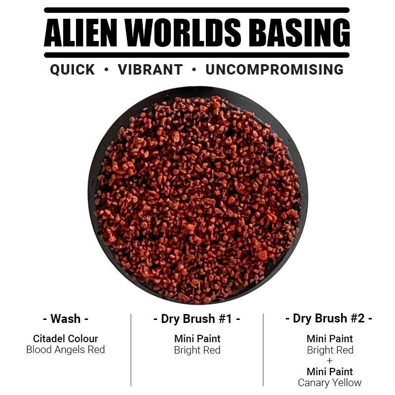 Hostile environments come in all colours and our basing range is no different! These coloured basing materials are perfect compliment to a high impact colour scheme. Glue the material down, apply an ink and drybrush over the top for a vibrant finish!This is a dried product and perfect for use straight out of the pot.Typical grit size 0.5-1.0mmThis product is provided in a sturdy tamper proof pot so you can store it conveniently. The Colour Forge Basing Sand - Martian Red - TCF-BAS-008 - 5060843100812