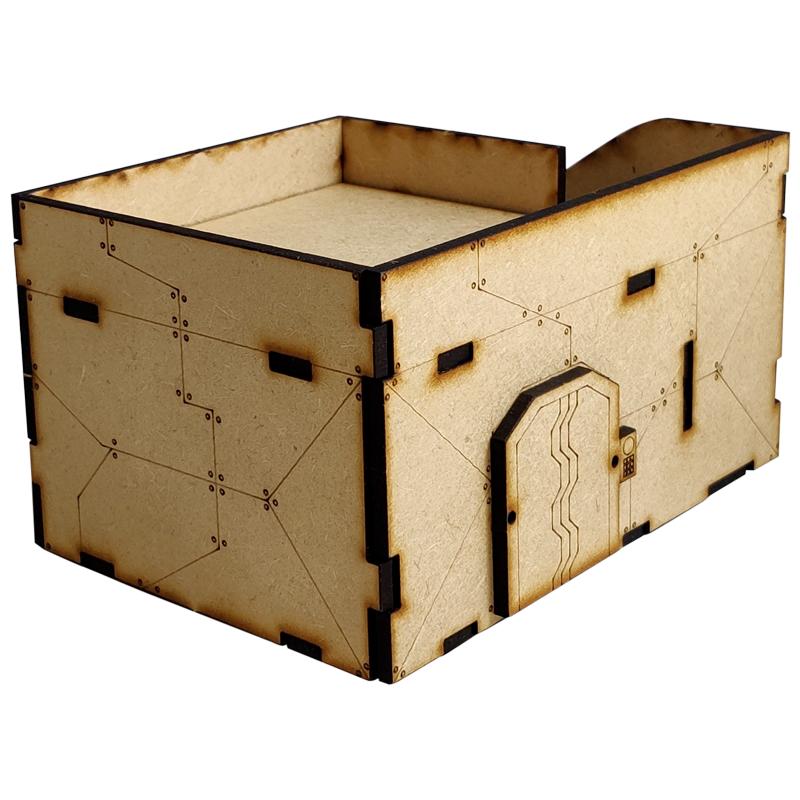 This Sci-Fi Hab Block Delta kit is the perfect addition to any 25-32mm sci-fi table!Dimensions: (Width: 145mm) (Depth: 103mm) (Height: 82mm)This quick and easy to assemble kit is made from 3mm mdf and is cut with precision to ensure minimal effort removing it from the sprue.The door contains 2 holes for magnets, these measure 2mm wide by 3mm deep, there is a similar hole on the door frame. The roof is completely removable for access during gaming and modelling.This kit requires assembly. The Colour Forge Sci-Fi Hab Block Alpha - TCF-SCI-001 - 5060843100515