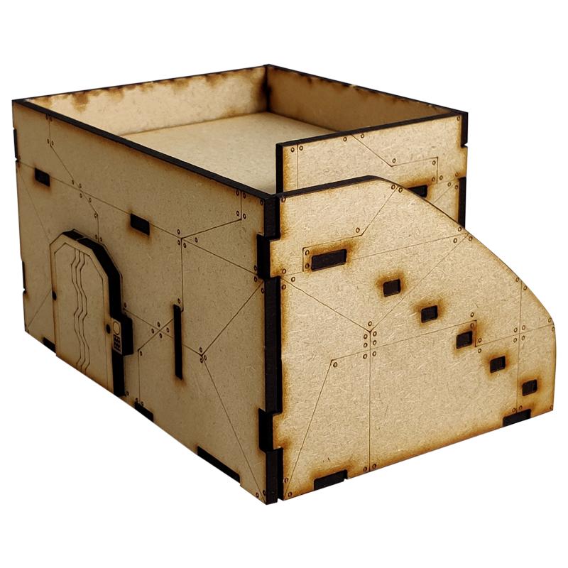 This Sci-Fi Hab Block Delta kit is the perfect addition to any 25-32mm sci-fi table!Dimensions: (Width: 145mm) (Depth: 103mm) (Height: 82mm)This quick and easy to assemble kit is made from 3mm mdf and is cut with precision to ensure minimal effort removing it from the sprue.The door contains 2 holes for magnets, these measure 2mm wide by 3mm deep, there is a similar hole on the door frame. The roof is completely removable for access during gaming and modelling.This kit requires assembly. The Colour Forge Sci-Fi Hab Block Alpha - TCF-SCI-001 - 5060843100515