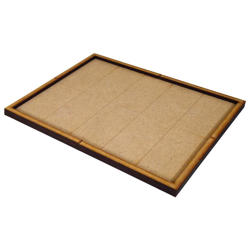 Movement Tray 30x60mm (5 x 2) Ideal for the Old World and many other games, these movement trays are perfect for keeping your regiments in formation and ready to hold the line. Each pack comes with 2 trays made from 3mm thick MDF parts which can be easily stuck together with white glue. Each tray allows multiple combinations of squared or rectangular-based miniatures. The Colour Forge Movement Tray 30x60mm (5 x 2) - TCF-ACC-032 - 5060843103707