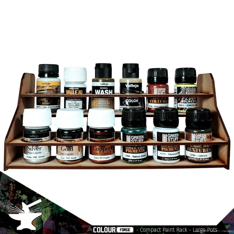 These compact paint racks are a must have for any hobbyist. Designed The Colour Forge Compact Paint Rack (Large Pots 30ml-40ml) - TCF-ACC-011 - 5060843102380