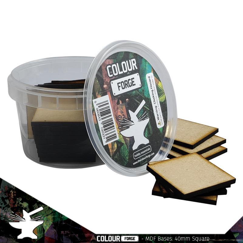 These bases are a fantastic value way to base a full army of miniatures without breaking the bank!They are made from 3mm MDF and supplied in a strong stackable container.Contents:Size - 40mmShape - SquareQuantity - 30Packaging - reusable plastic container with lid The Colour Forge MDF Bases - 40mm Square (30) - TCF-MDF-40S - 5060843100447