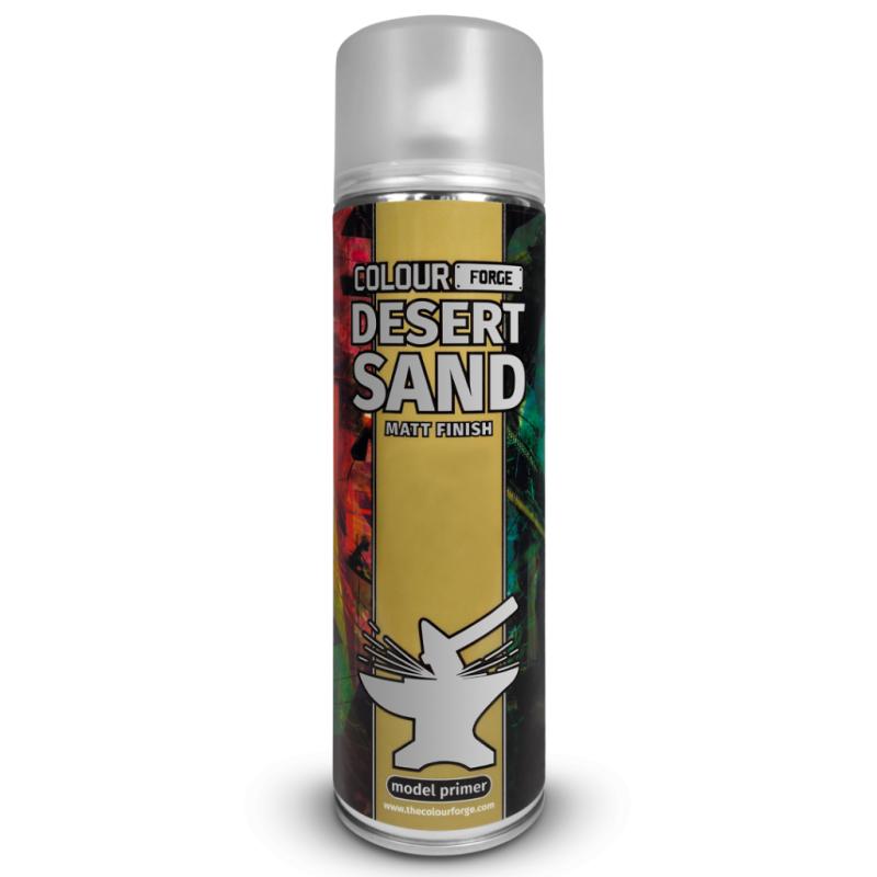 Colour Forge Desert Sand is a light sand brown, the best for desert camo schemes, terrain and creatures. The Colour Forge Colour Forge Spray: Desert Sand (500ml) - TCF-SPR-020 - 5060843101338