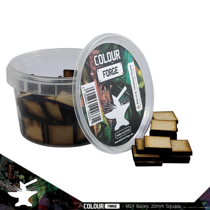 These bases are a fantastic value way to base a full army of miniatures without breaking the bank!They are made from 3mm MDF and supplied in a strong stackable container.Contents:Size - 20mmShape - SquareQuantity - 100Packaging - reusable plastic container with lid The Colour Forge MDF Bases - 20mm Square (100) - TCF-MDF-20S - 5060843100423