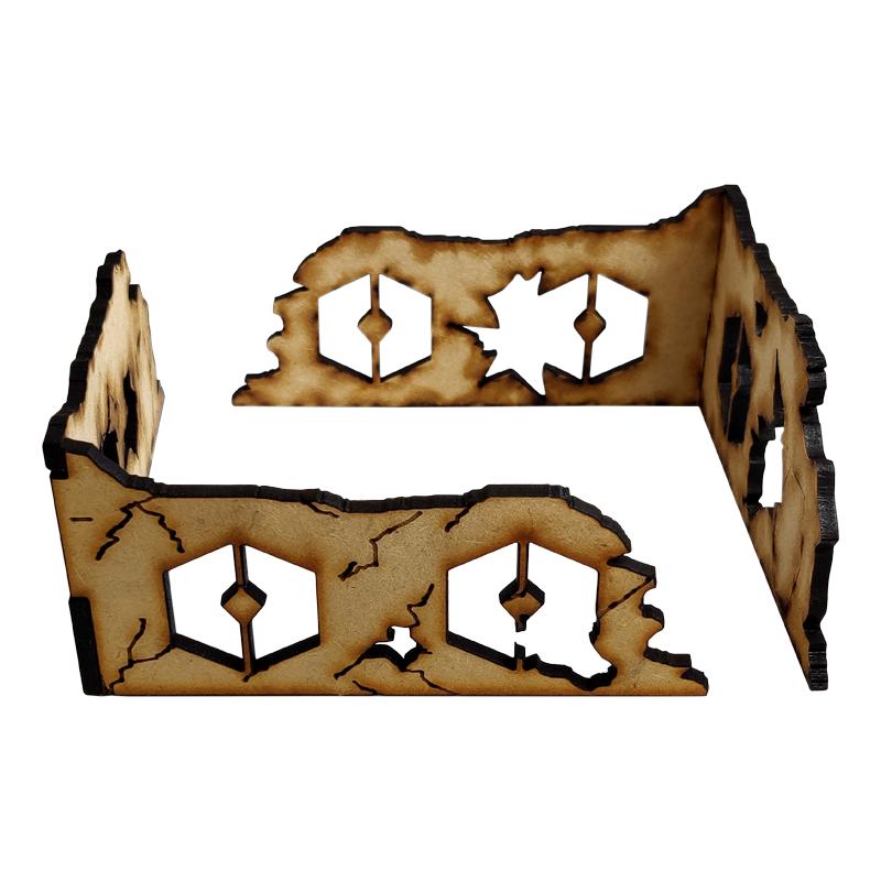 Sector Sept is a sci-fi terrain set designed for use with Warhammer 40,000, Infinity and much more!Dimensions: (Width: 110mm) (Depth: 110mm) (Height: 50mm)This quick and easy to assemble kit is made from 3mm mdf and is cut with precision to ensure minimal effort removing it from the sprue.This kit requires assembly. Models shown for scale and not included. The Colour Forge Sector Sept Ruins #5 - TCF-SSR-005 - 5060843101536