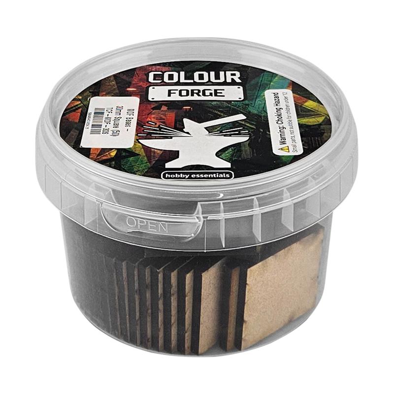 These bases are a fantastic value way to base a full army of miniatures without breaking the bank!They are made from 3mm MDF and supplied in a strong stackable container.Contents:Size - 30mmShape - SquareQuantity - 50Packaging - reusable plastic container with lid The Colour Forge MDF Bases - 30mm Square (50) - TCF-MDF-30S - 5060843103615