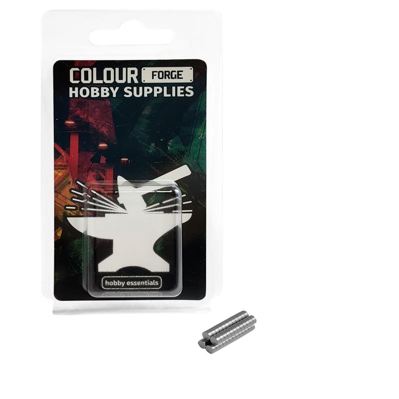 Neodymium magnets are surprisingly strong for their size. These magnets are triple coated nickel-copper-nickel for good corrosion resistance and magnetised axially giving a north pole on one flat face and a south pole on the opposite.Pack contains 50x modelling magnets.Magnets measure 4mm x 2mmThe North and south poles are on the flat facesEach magnet has a vertical pull of 633g flush to a mild steel surfaceHigh grade N52 (NdFeB) neodymium magnetsIMPORTANT SAFETY NOTE: Neodymium magnets can be harmful if inhaled or swallowed so please store them safely out of reach of children. For children's projects use them strictly under adult supervision. The Colour Forge 4x2mm Neodymium Magnets (N52) (50) - TCF-N52-42 - 5060843100744