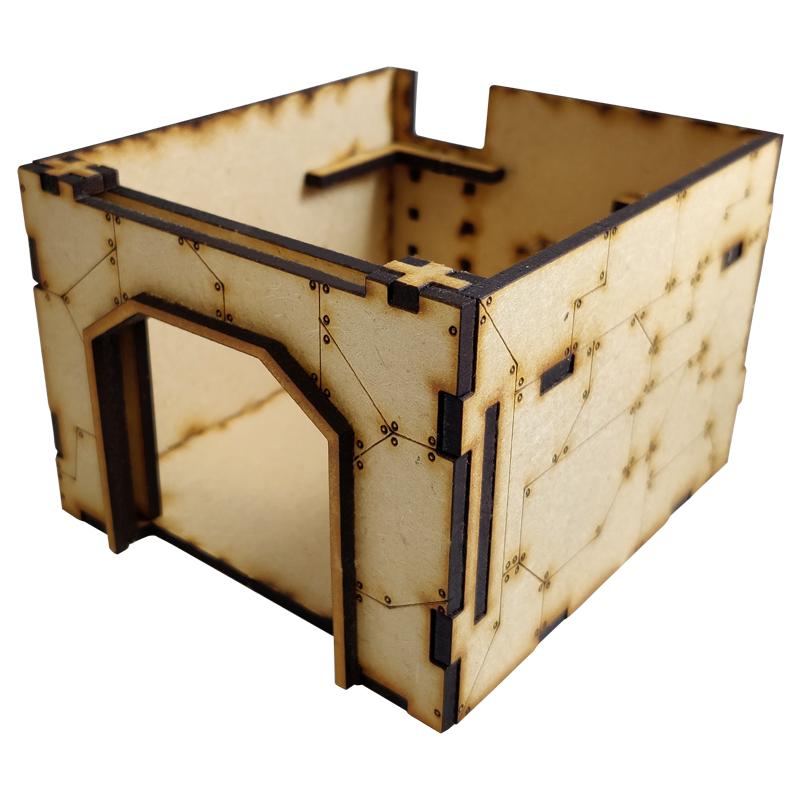 This Sci-Fi Vehicle Port kit is the perfect addition to any 25-32mm sci-fi table!Dimensions: (Width:106mm) (Depth: 125mm) (Height: 82mm)This quick and easy to assemble kit is made from 3mm mdf and is cut with precision to ensure minimal effort removing it from the sprue.The main door contains slides open if left unglued. The roof is completely removable for access during gaming and modelling.This kit requires assembly. The Colour Forge Sci-Fi Vehicle Port - TCF-SCI-009 - 5060843100713