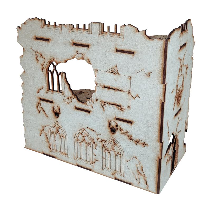The Competitive Tournament Terrain Pack from the Colour Forge allows you to easily and effortlessly fill your gaming table with enough terrain to wage (miniature) war over. Comprising 12 buildings in 3 different sizes, you will be equipped with enough buildings and terrain to outfit a full size mirrored 6x4ft gaming table. Also included in the terrain set are 4 additional pieces of scatter terrain to further flesh out and enhance your battlefield. Laser cut from 3mm MDF, these buildings can be configured in a number of ways to ensure your competitive matches are fought over a fair and consistent battlefield. Whilst this set has been specifically designed with competitive tournament play in mind, the casual gamer will equally be at home, honing their skills using this great terrain set. Supplied unpainted and requires assembly. We recommend Colour Forge PVA glue for assembly. Dimensions (unassembled) - L 386mm x W 339mm x H 63mmLarge building (x4) assembled - L 305mm x W 153mm x H 237mmMedium building (x4) assembled - L 254mm x W 128mm x H 241mmSmall building (x4) assembled - L 153mm x W 111mm x H 157mmScatter terrain (x4) assembled - L 200mm x W 180mm x H 30mm The Colour Forge Competitive Tournament Terrain Pack - TCF-SCI-014 - 5060843103400