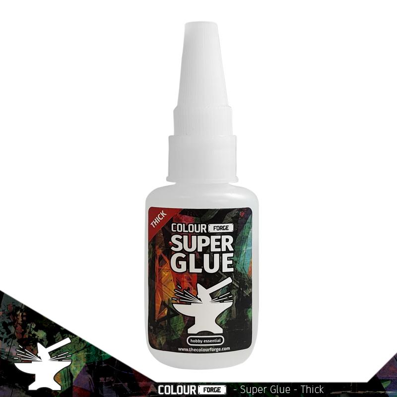 Super Glue or Cyanoacrylate is an essential for any hobby lover!Perfect for Plastic, Metal or Resin! Contains 20g of Super Glue in a screw-top bottle.This is a thick formula and works best when combined with our Precision Applicators.Please read safety information before using this product. The Colour Forge The Colour Forge Super Glue (thick) - TCF-SUP-002 - 5060843100911