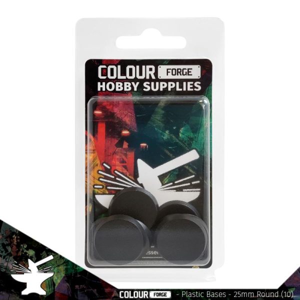 The Colour Forge    Round Plastic Bases - 25mm x10 - TCF-PPB-001 - 5060843101086