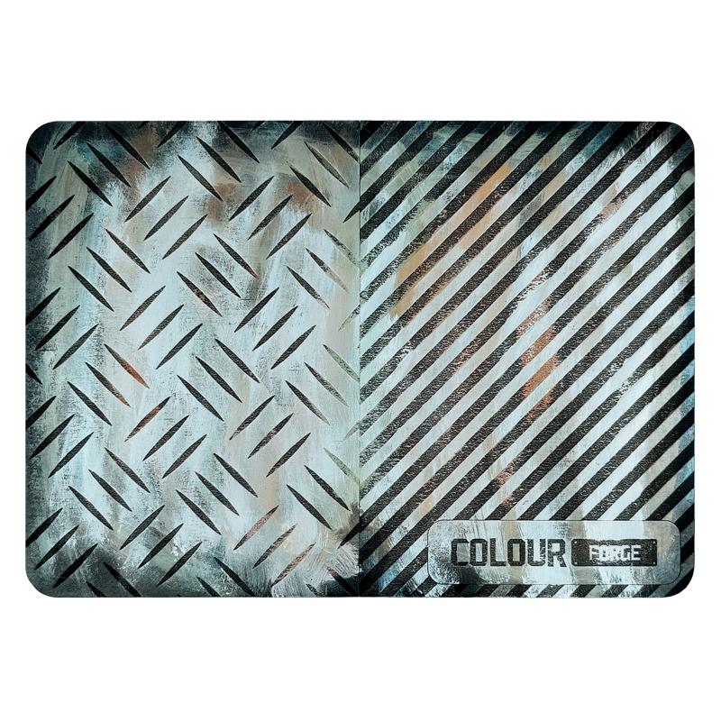 Dry Brush Palette - MaxiAre you looking to take your drybrushing to the next level? Tired of getting a chalky finish on your models from using a paper towel to take away excess paint. Well look no further than the new range of Dry Brush Paletes from the Colour Forge.These Dry Brush Palettes are available in a range of 5 sizes (XXL, XL, Maxi, Midi & Mini) to suit your hobby sprace requirements and are specifically designed with drybrushing in mind. Whichever size you choose you will be rewarded with a palette that has been developed to improve your drybrushing game. The Dry Brush Palette range from the Colour Forge are laser cut and etched from 3mm MDF. Unique patterns and designs embedded in the product allow you to work your drybrush around the palette removing paint in a smooth and consistent manner, ensuring a great finish. The end result is smoother, cleaner and ultimately gives you greater control over your drybrushing allowing you to take your painting to the next level.Palettes are supplied unpainted and require priming before use. We recommend using any Colour Forge spray primer for the best results. Top tip - The Dry Brush Palette range from the Colour Forge are reusable. When you have saturated your palette with paint simply respray with Colour Forge spray primer to reset the palette and you're good to go!Dimensions 210mm x 149mm x 3mm The Colour Forge Dry Brush Palette - Maxi - TCF-ACC-016 - 5060843103417