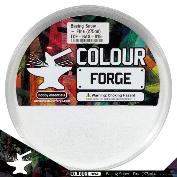 Basing Snow is the ideal product for a variety of projects; historical, sci-fi and fantasy gamers will all find this product incredibly useful.Due to it's size this is perfect for all scales. This product will not discolour or wear off over time so it's perfect for display or gaming alike.You can mix into a paste using basing glue or apply it over the top of existing basing materials.This is a kiln dried product and perfect for use straight out of the pot.Typical grit size 0.2mmIt's provided in a sturdy tamper proof pot so you can store it conveniently. The Colour Forge Basing Snow - Fine - TCF-BAS-016 - 5060843100997