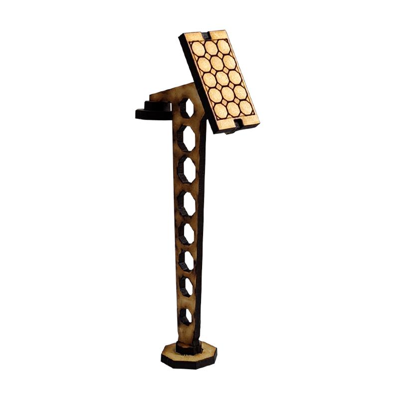 This quick and easy to assemble kit is made from 3mm mdf and is cut with precision to ensure minimal effort removing it from the sprue.This kit requires assembly. The Colour Forge Sci-Fi Solar Street Light Arrays - TCF-SCI-007 - 5060843100577
