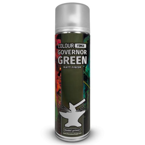Colour Forge Governor Green is a muted green Spray Primer, a perfect military green for everything from historical to sci-fi projects. The Colour Forge Colour Forge Spray: Governor Green (500ml) - TCF-SPR-022 - 5060843101352