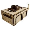 This Sci-Fi Mech Garage kit is the perfect addition to any 25-32mm sci-fi table!Dimensions: (Width: 263/26mm) (Depth: 150mm) (Height: 105/90mm) (including/excluding sign & skylights)This quick and easy to assemble kit is made from 3mm mdf and is cut with precision to ensure minimal effort removing it from the sprue.The door contains 2 holes for magnets, these measure 2mm wide by 3mm deep, there is a similar hole on the door frame. The roof is completely removable for access during gaming and modelling.This kit requires assembly. The Colour Forge Sci-Fi Mech Garage - TCF-SCI-010 - 5060843100768