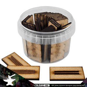 The Colour Forge MDF Bases - 50x25mm Rectangular - 2mm spacing (35) - TCF-MDF-50252MMR - 5060843103622
