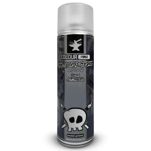 Colour Forge Dead Animal Bits is a pale grey-brown, is a brilliant base to build many colour schemes from and so is an incredibly useful primer for a myriad of projects. The Colour Forge Colour Forge Spray: Signature Series - Dead Animal Bits (500ml) - TCF-SPR-033 - 5060843104278