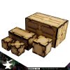 This Sci-Fi Container Set is a great addition to any 25-32mm sci-fi table!Contents:1x Large container1x Small container1x Large crate 1x Small crateDimensions: Large container - (Width: 108mm) (Depth: 60mm) (Height: 60mm)Small container - (Width: 71mm) (Depth: 36mm) (Height: 36mm)Large crate - (Width: 36mm) (Depth: 36mm) (Height: 36mm)Small crate - (Width: 20mm) (Depth: 20mm) (Height: 20mm)This quick and easy to assemble kit is made from 3mm mdf and is cut with precision to ensure minimal effort removing it from the sprue.This kit requires assembly. The Colour Forge Sci-Fi Container Set - TCF-SCI-011 - 5060843100775