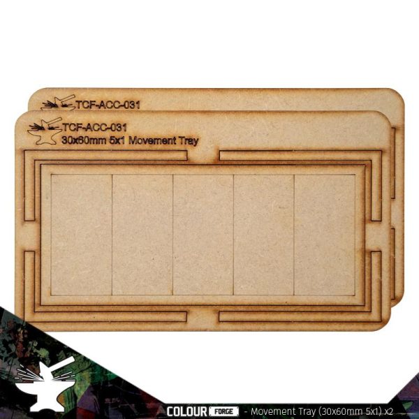 Movement Tray 30x60mm (5 x 1)Ideal for the Old World and many The Colour Forge Movement Tray: 30x60mm (1x5) - TCF-ACC-031 - 5060843103691