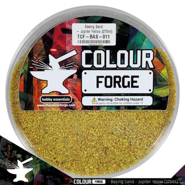 Hostile environments come in all colours and our basing range is no different! These coloured basing materials are perfect compliment to a high impact colour scheme. Glue the material down, apply an ink and drybrush over the top for a vibrant finish!This is a dried product and perfect for use straight out of the pot.Typical grit size 0.5-1.0mmThis product is provided in a sturdy tamper proof pot so you can store it conveniently. The Colour Forge Basing Sand - Jupiter Yellow - TCF-BAS-011 - 5060843100843