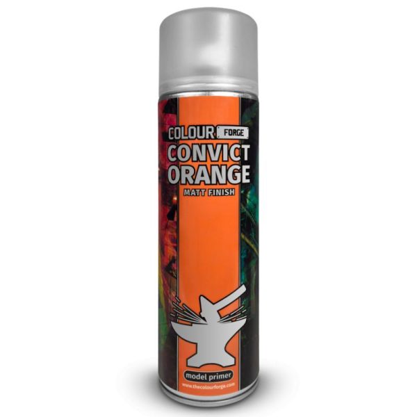Colour Forge Convict Orange is a brilliantly vibrant Orange Spray Primer, this primer makes brighter colours easier to paint. The Colour Forge Colour Forge Spray: Convict Orange (500ml) - TCF-SPR-026 - 5060843101949