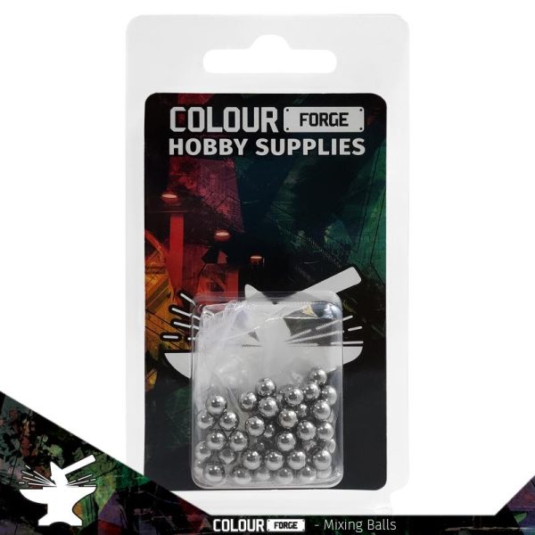 Mixing balls are the perfect way to keep your paints in great condition. Simply add one of these to any pot of paint and shake.The action mixes the pigment back in to provide an even coverage. These enhance any paint but are esepcially useful when using iridescent or colour changing paints, thicker paints or washes.Each ball is 5.5mm in diameter and made of hardened chrome steel.A pack contains 50x mixing balls. The Colour Forge Colour Forge Mixing Balls (50) - TCF-TOL-001 - 5060843100898