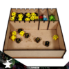 Dice 'n' Tidy is a combined dice tray & organiser for tabletop gamers of all varieties.Tidy up that gaming space by keeping all your dice in one place right next to a perfectly smooth rolling space. No more cocked dice, no more dice rolling off the table and no more messing about to retrieve that dice that has somehow found its way inside a a piece of terrain...The rolling area is spacious enough to handle a large number of simultaenous dice rolls and the adjustable compartments mean you can organise by dice or tokens with ease.Dimensions: (W) 210mm x (L) 210mm x (H) 56mmEach compartment is also wide enough to hold and organise standard size cards so they can be organised for your board games.This product is made of 3mm MDF and is supplied unassembled. We recommend The Colour Forge Basing Glue to assemble it.Dice not included The Colour Forge Dice 'n' Tidy - Dice Tray & Organiser - TCF-ACC-009 - 5060843101871